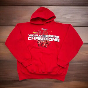 2006 St.Louis Cardinals World Series Parade Hoodie Men’s M Red‎ MLB Sweatshirt